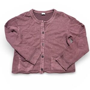 Poetry Washed Maroon Oversized Lagenlook Cardigan Knit Top | Size 4